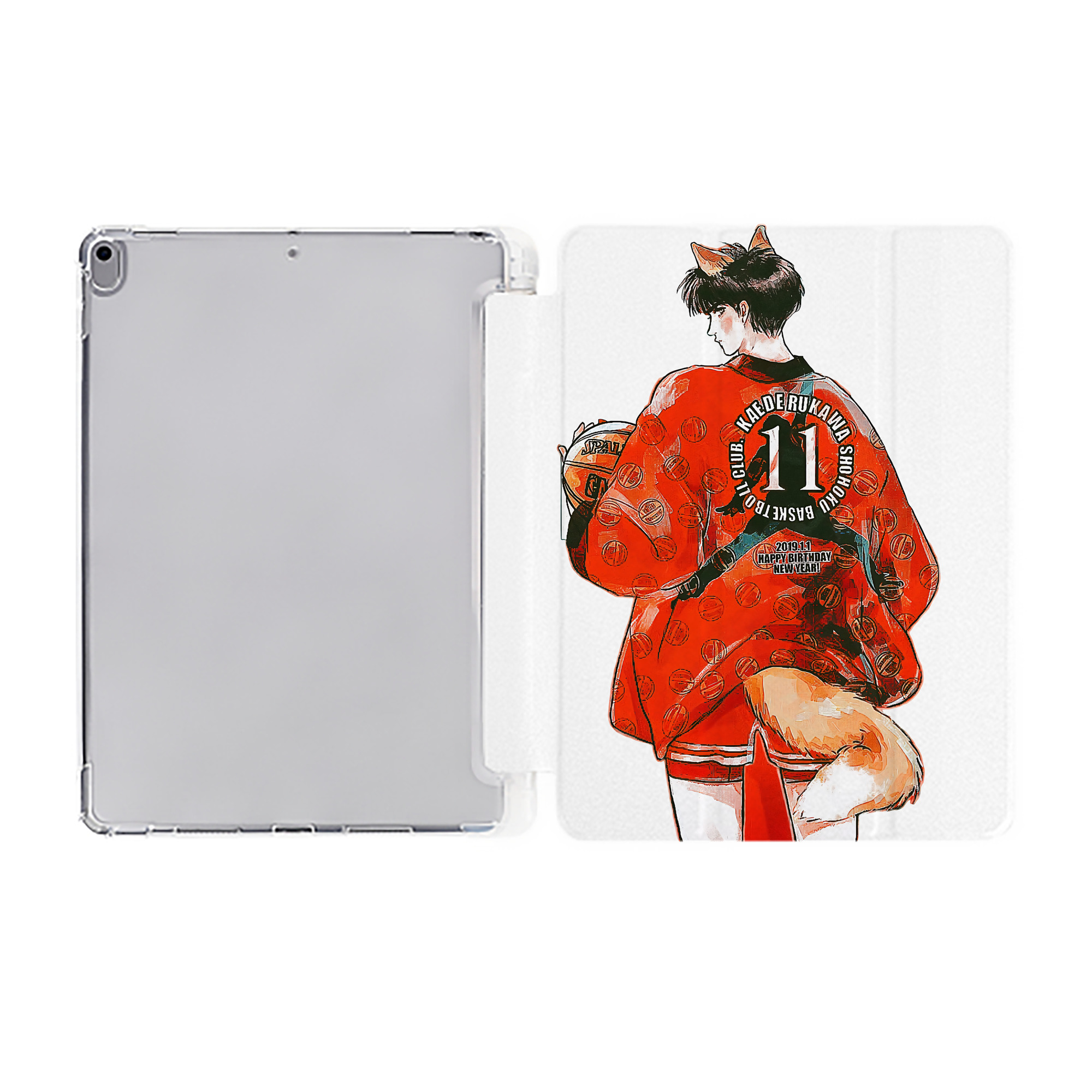 （画像用） SLAM DUNK／スラムダンク IPad ケース ペン収納付き 三つ折りスタンド PUレザー×シリコン 対応機種9.5/10.5/10.9インチ
